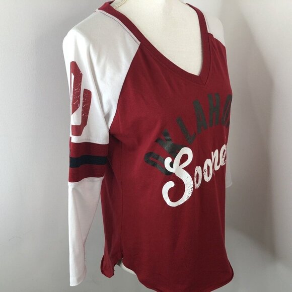 Touch by Alyssa Milano Womens Oklahoma Sooners NCAA VNeck T-Shirt Size Large - Picture 8 of 13